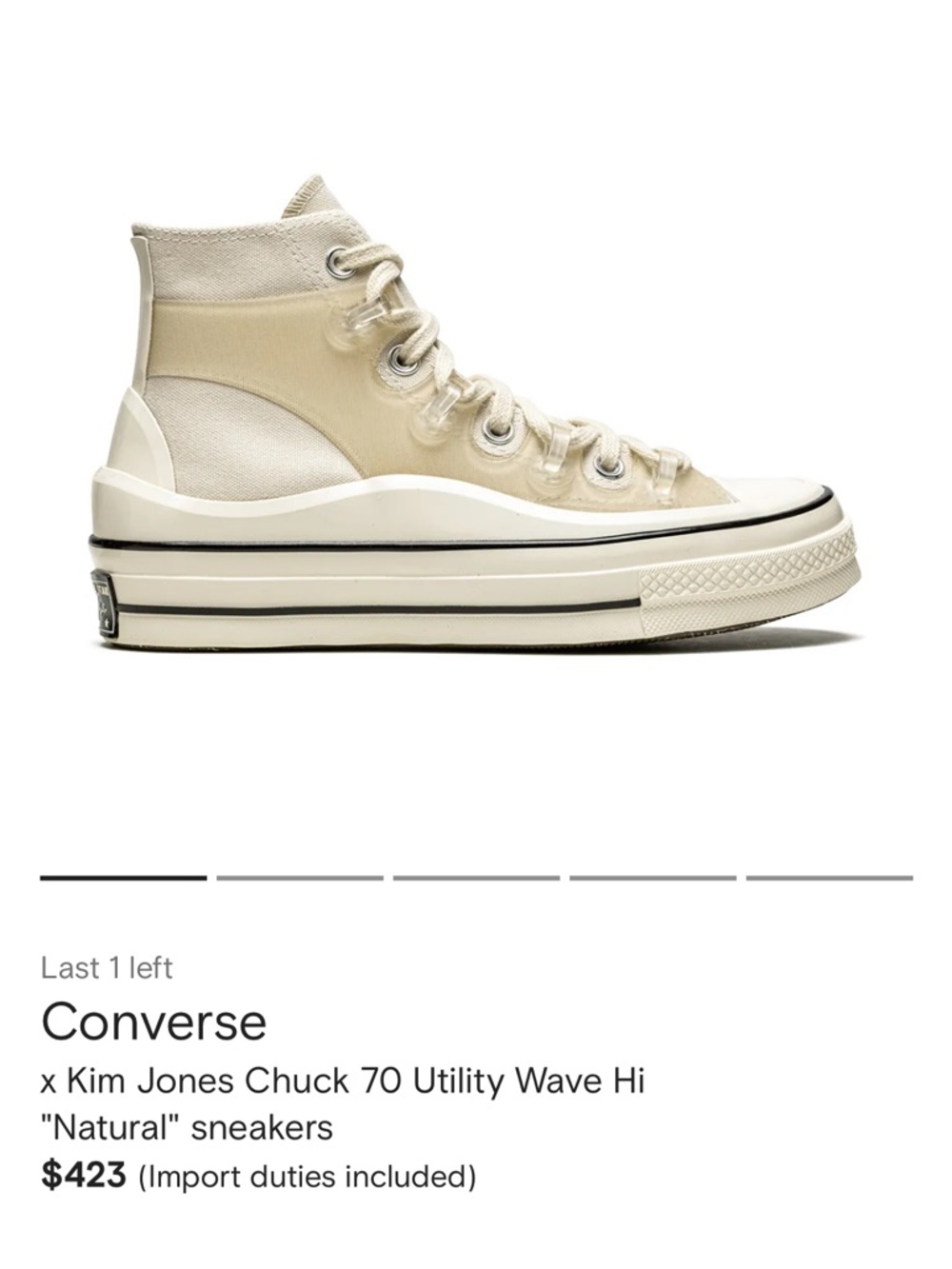 Converse x Kim Jones Chuck 70 Utility Wave Hi in Natural